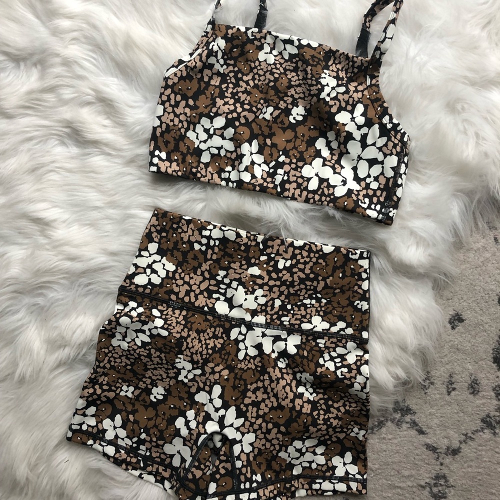 Aerie floral bike short set